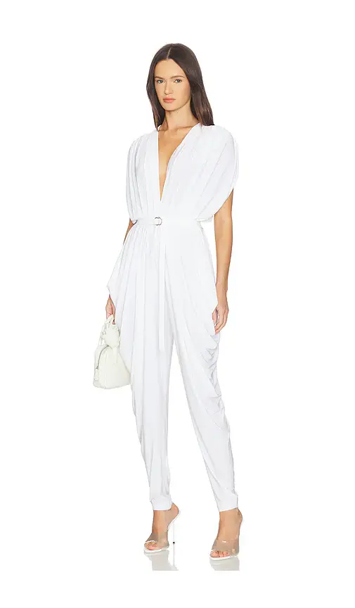 Norma Kamali Square Sleeve Waterfall Jumpsuit | Thumbnail 2 Norma Kamali Square Sleeve Waterfall Jumpsuit | Thumbnail 2