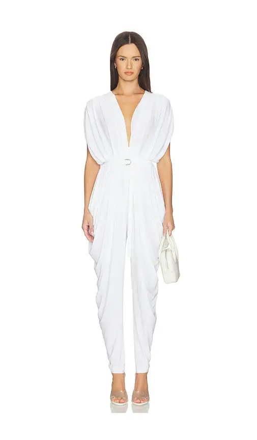 Norma Kamali Square Sleeve Waterfall Jumpsuit | Image 1 Norma Kamali Square Sleeve Waterfall Jumpsuit | Image 1
