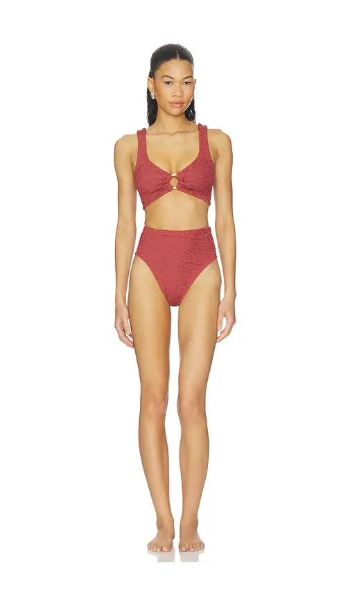 Hunza G Nadine Bikini Set With Gold Hoop | Image 1 Hunza G Nadine Bikini Set With Gold Hoop | Image 1