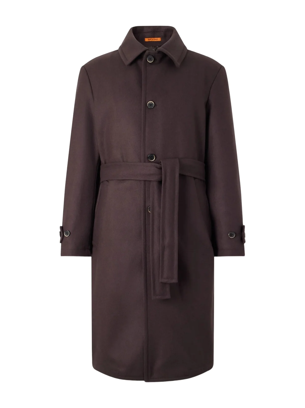 Belted Wool-Blend Coat - Men Belted Wool-Blend Coat - Men