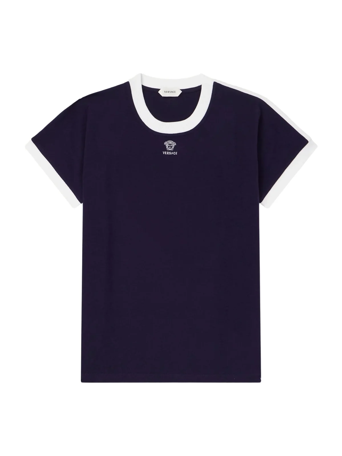 Medusa-Embroidered Cotton-Blend Jersey T-Shirt - Men Medusa-Embroidered Cotton-Blend Jersey T-Shirt - Men