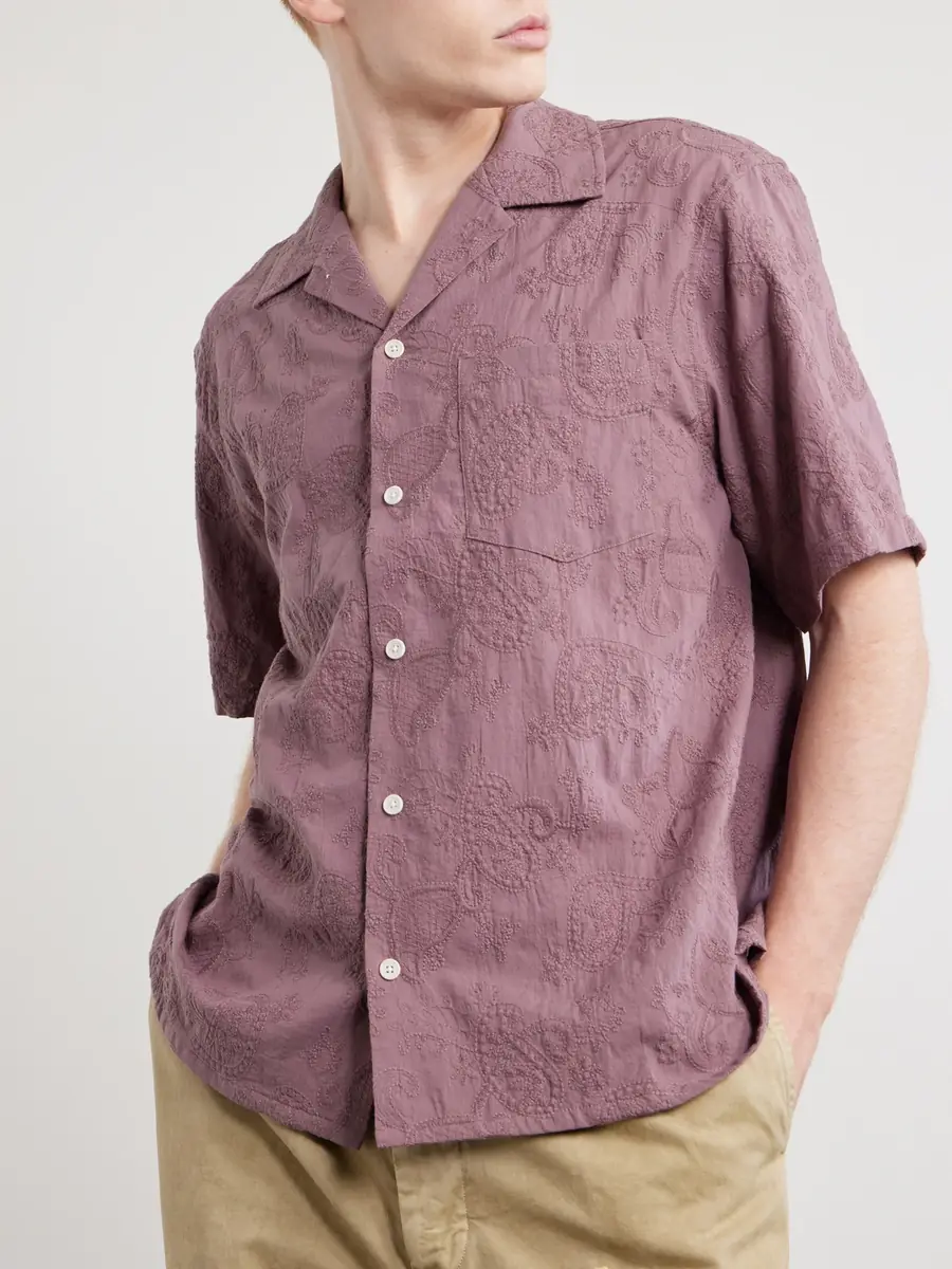 Corridor Camp Collar Paisley-Embroidered Cotton Shirt - Men | Thumbnail 3 Corridor Camp Collar Paisley-Embroidered Cotton Shirt - Men | Thumbnail 3