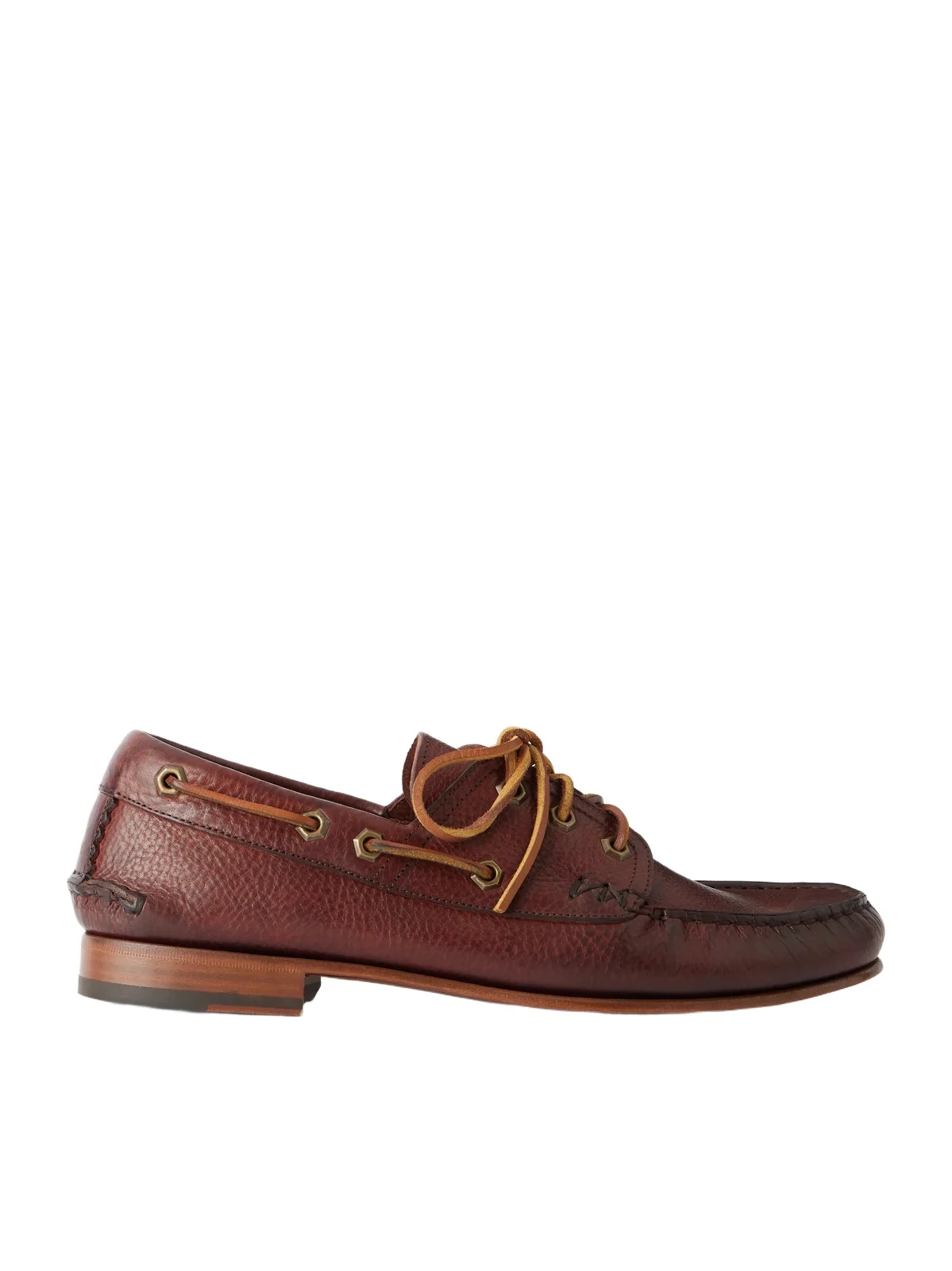 Yuketen Italian Hex Eye Leather Boat Shoes - Men