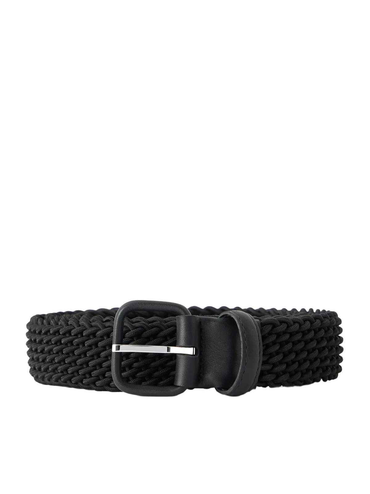 Charvet Leather-Trimmed Woven Belt - Men