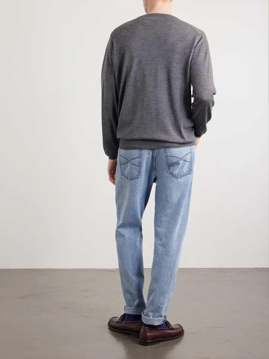 Brunello Cucinelli Wool and Cashmere-Blend Sweater - Men | Thumbnail 4