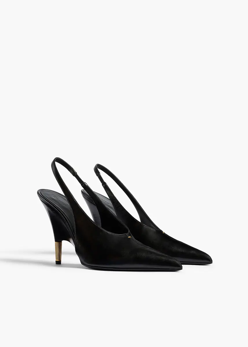 Khaite Bella Pump In Black Glazed Leather | Thumbnail 2 Khaite Bella Pump In Black Glazed Leather | Thumbnail 2
