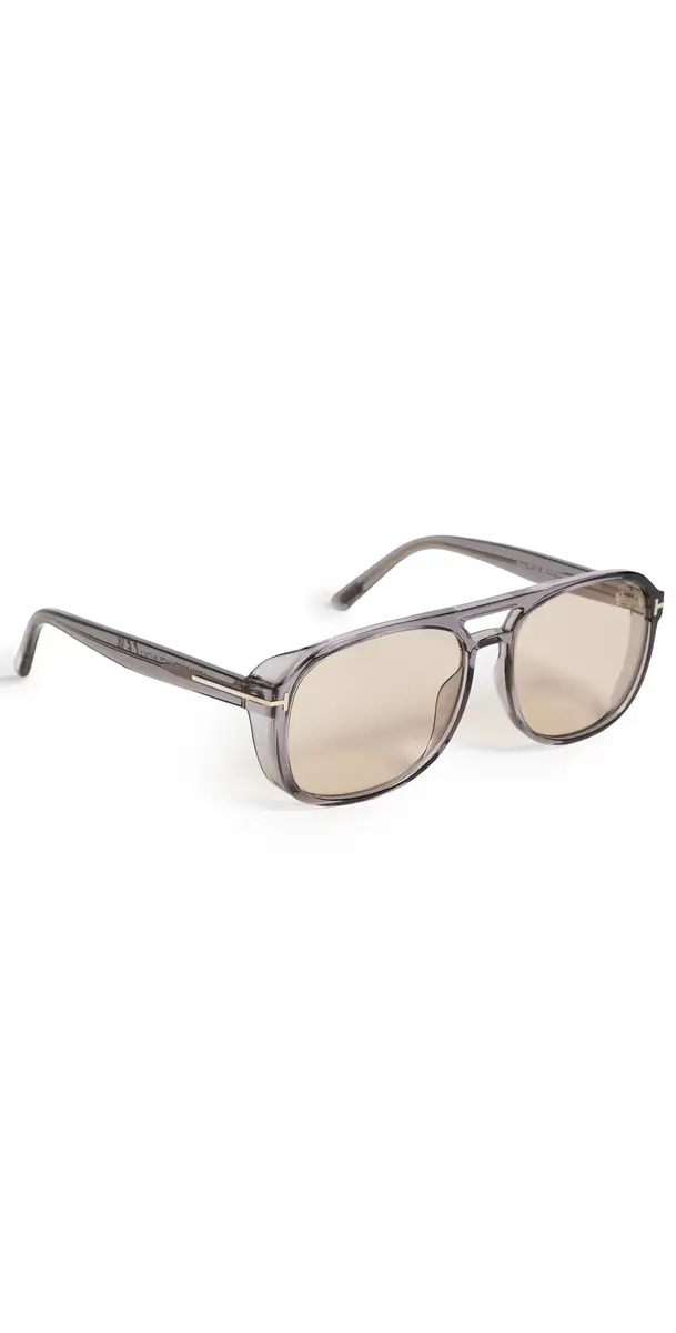 Tom Ford Rosco Sunglasses Shiny Transparent Grey One Size | Image 1 Tom Ford Rosco Sunglasses Shiny Transparent Grey One Size | Image 1