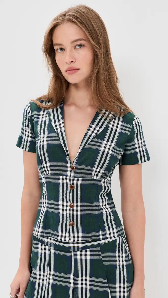 Rowing Blazers Plaid Cotton Little Button Down Shirt | Thumbnail 2 Rowing Blazers Plaid Cotton Little Button Down Shirt | Thumbnail 2