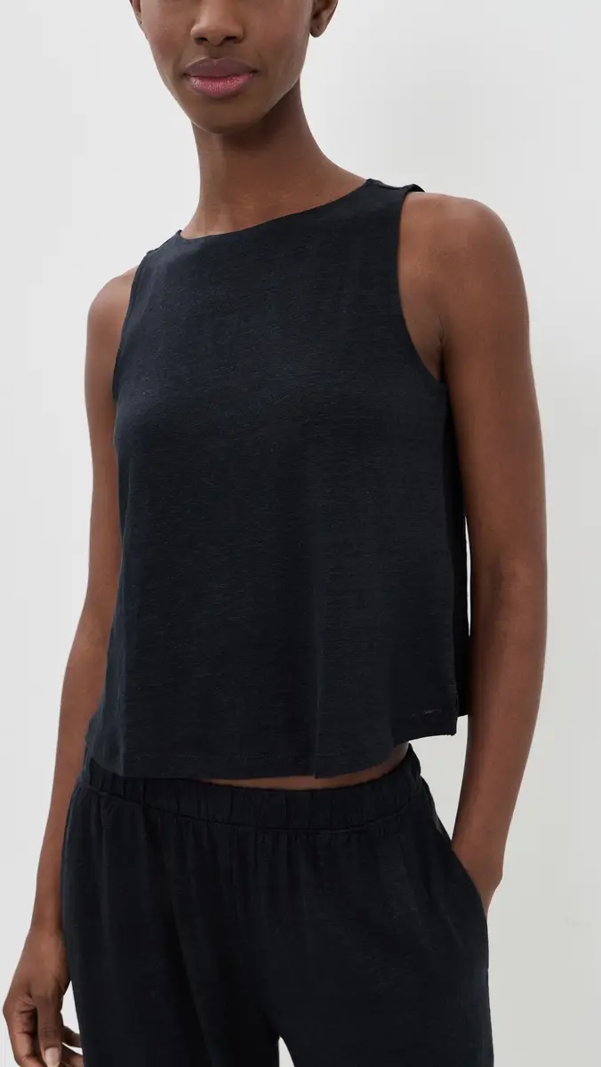 Eberjey Linen Knit Boat Neck Crop Tank | Thumbnail 2