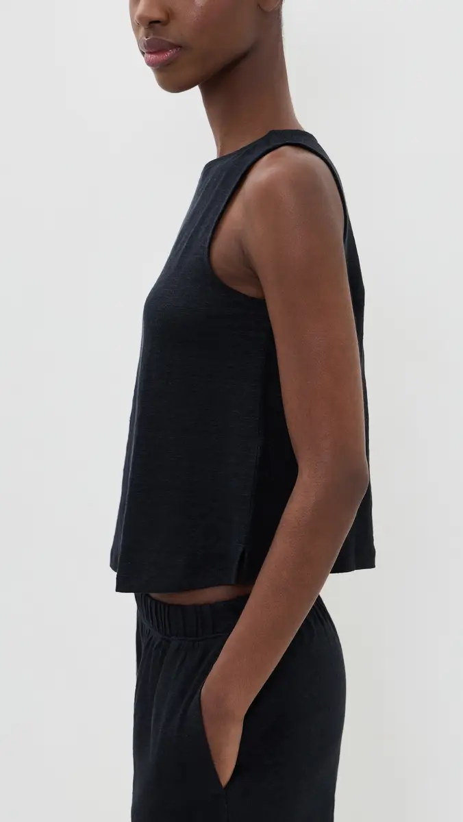Eberjey Linen Knit Boat Neck Crop Tank | Thumbnail 4