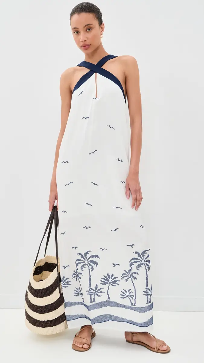 Dress To Nautical Embroidered Maxi Dress | Thumbnail 2 Dress To Nautical Embroidered Maxi Dress | Thumbnail 2