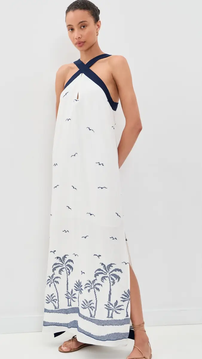 Dress To Nautical Embroidered Maxi Dress | Thumbnail 5 Dress To Nautical Embroidered Maxi Dress | Thumbnail 5