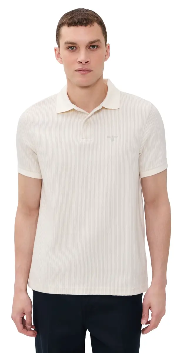 Barbour Harworth Tailored Polo Shirt Whisper White | Image 1 Barbour Harworth Tailored Polo Shirt Whisper White | Image 1