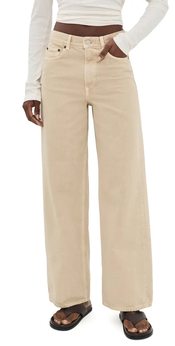 House of Dagmar Baggy Fit Jeans Beige | Image 1 House of Dagmar Baggy Fit Jeans Beige | Image 1