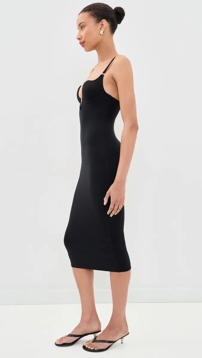 Fleur du Mal Le Stretch Micro U-Plunge Midi Dress | Thumbnail 4 Fleur du Mal Le Stretch Micro U-Plunge Midi Dress | Thumbnail 4