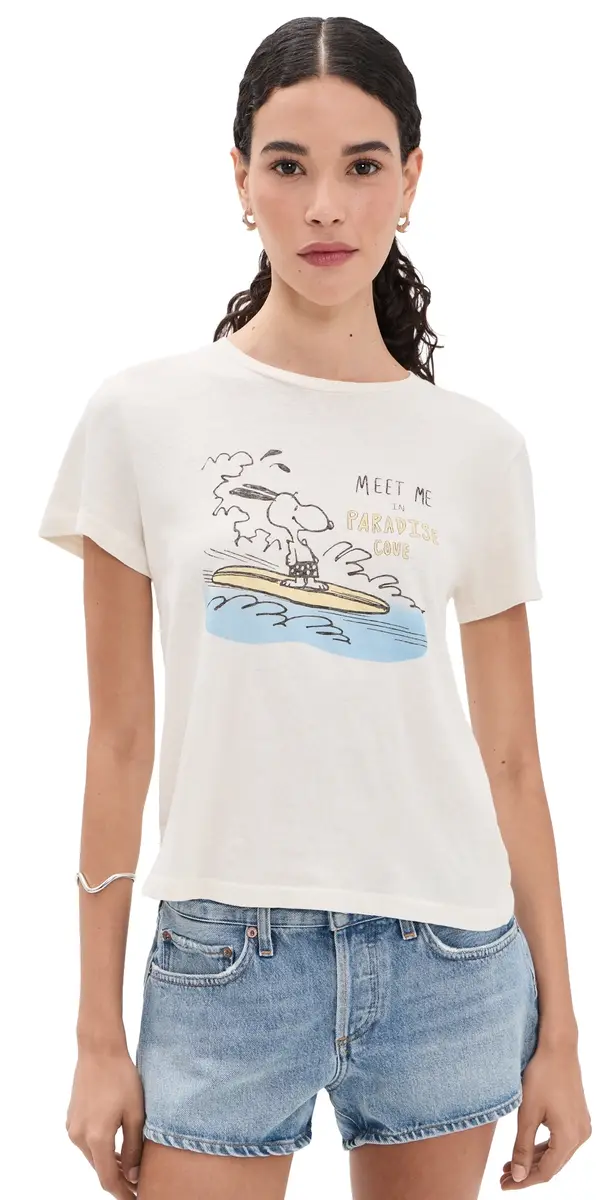 RE/DONE Classic Tee Snoopy Hang Ten | Image 1 RE/DONE Classic Tee Snoopy Hang Ten | Image 1