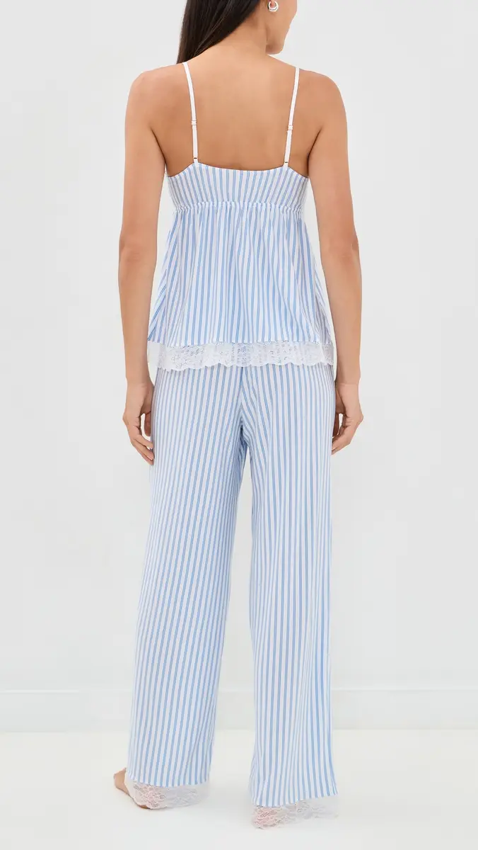 Eberjey Isla Cami and Pant Set Regatta Stripe Summer Blue/White | Thumbnail 3 Eberjey Isla Cami and Pant Set Regatta Stripe Summer Blue/White | Thumbnail 3