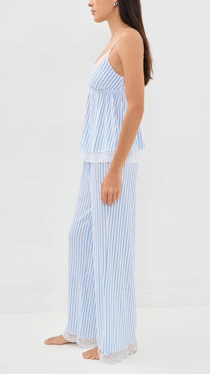 Eberjey Isla Cami and Pant Set Regatta Stripe Summer Blue/White | Thumbnail 4 Eberjey Isla Cami and Pant Set Regatta Stripe Summer Blue/White | Thumbnail 4
