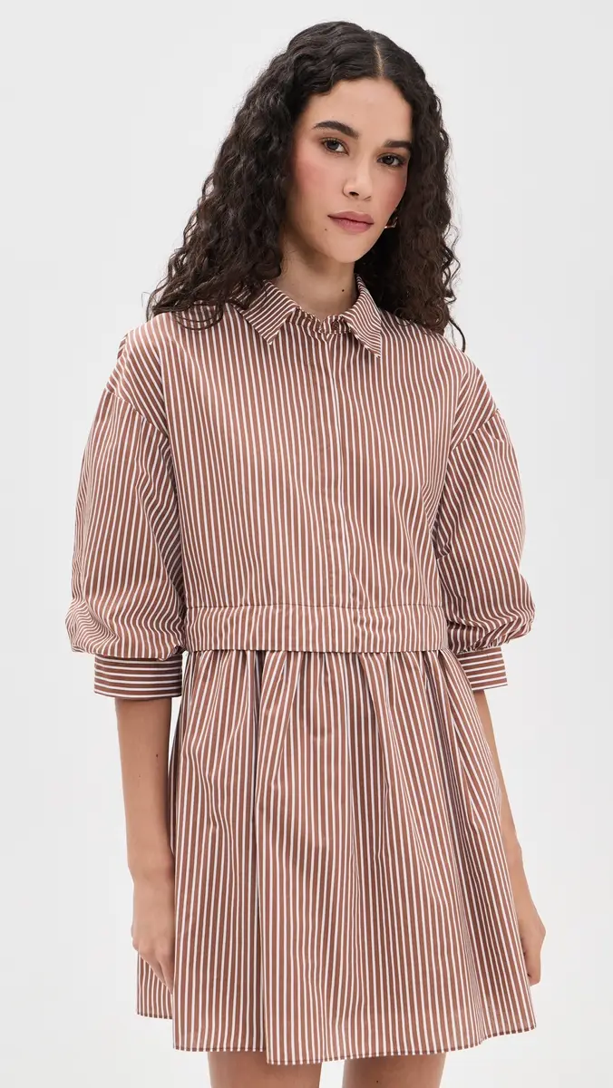 English Factory Stripe Puff Sleeve Shirt Dress | Thumbnail 2 English Factory Stripe Puff Sleeve Shirt Dress | Thumbnail 2