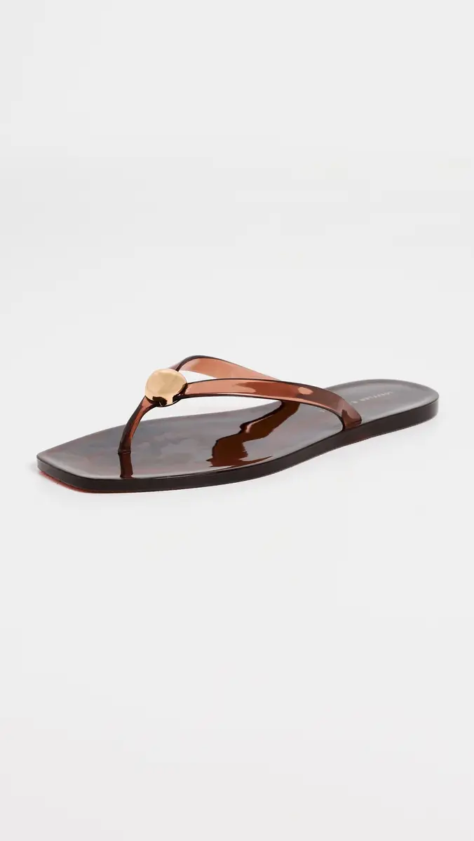 Loeffler Randall Jovie Jelly Flip Flops Brown | Thumbnail 2