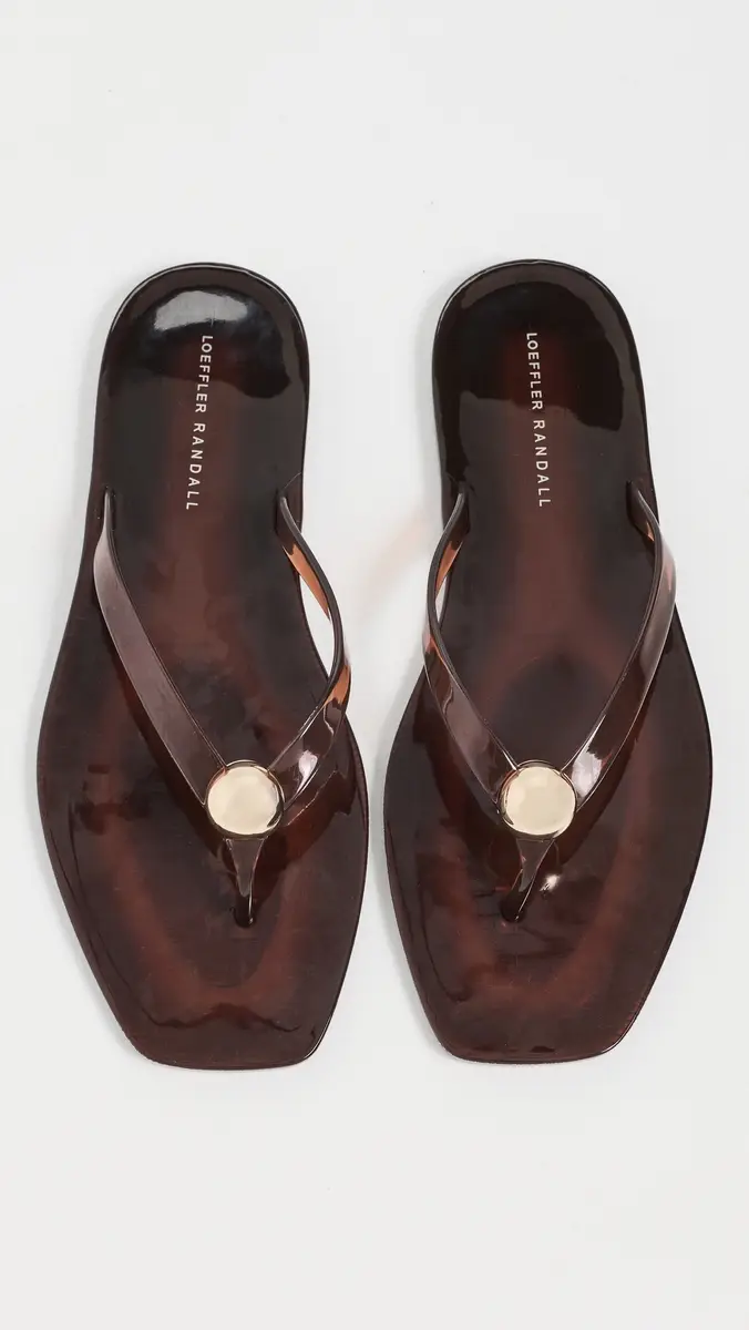 Loeffler Randall Jovie Jelly Flip Flops Brown | Thumbnail 5