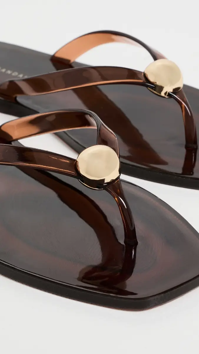 Loeffler Randall Jovie Jelly Flip Flops Brown | Thumbnail 6