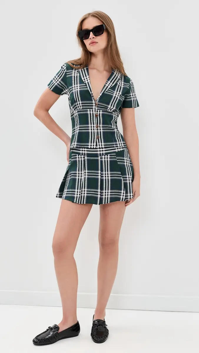 Rowing Blazers Plaid Cotton Pleated Mini Skirt | Thumbnail 5 Rowing Blazers Plaid Cotton Pleated Mini Skirt | Thumbnail 5