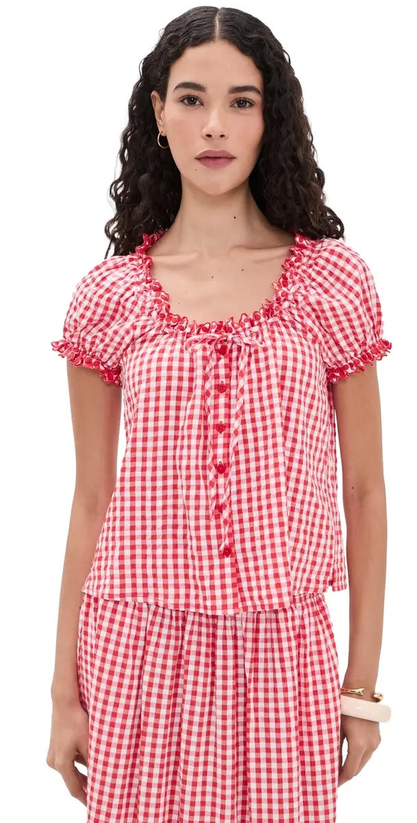Splendid Gigi Gingham Top Firework/White | Image 1 Splendid Gigi Gingham Top Firework/White | Image 1