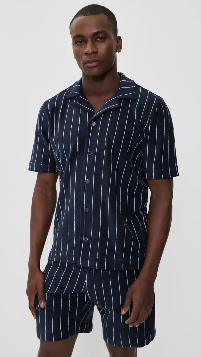 Orlebar Brown Hawkin Stripe Towelling Shirt | Thumbnail 6 Orlebar Brown Hawkin Stripe Towelling Shirt | Thumbnail 6
