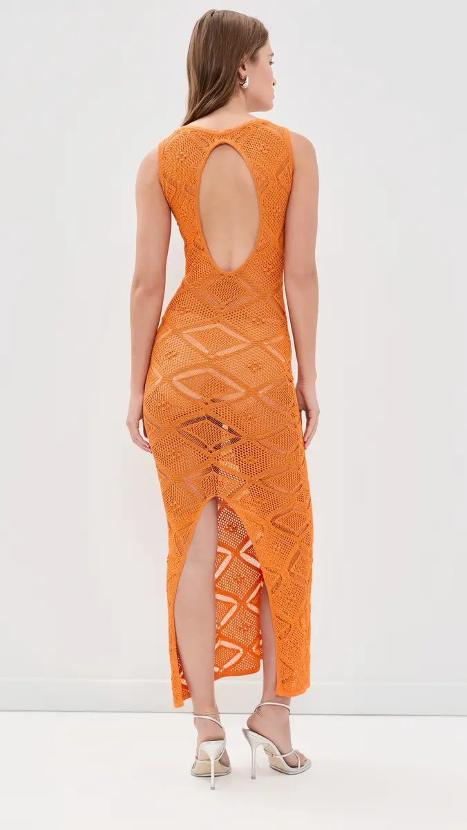 Dur Doux Aperol Diamond Maxi Dress | Thumbnail 3 Dur Doux Aperol Diamond Maxi Dress | Thumbnail 3