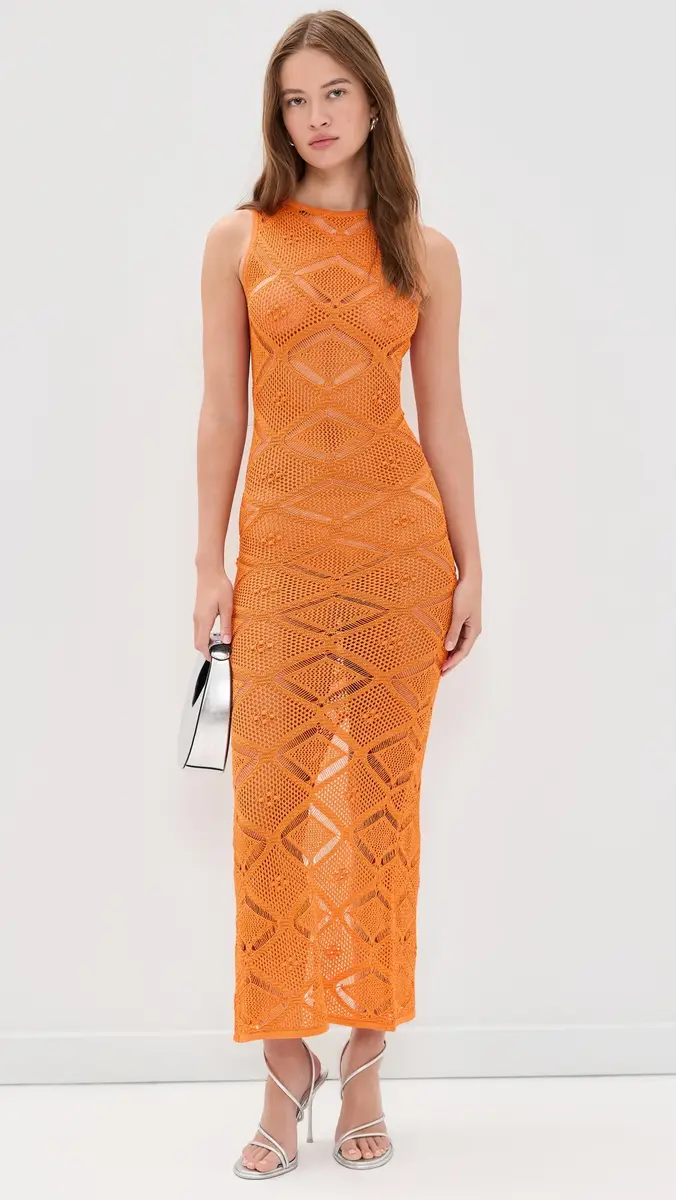 Dur Doux Aperol Diamond Maxi Dress | Thumbnail 5 Dur Doux Aperol Diamond Maxi Dress | Thumbnail 5