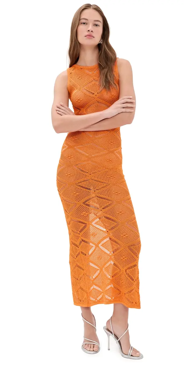 Dur Doux Aperol Diamond Maxi Dress Aperol | Image 1 Dur Doux Aperol Diamond Maxi Dress Aperol | Image 1