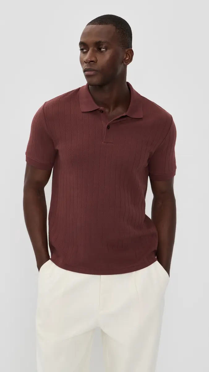 Vince Drop Needle Stripe Polo | Thumbnail 2 Vince Drop Needle Stripe Polo | Thumbnail 2