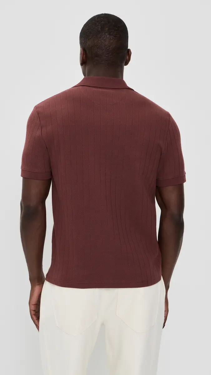 Vince Drop Needle Stripe Polo | Thumbnail 3 Vince Drop Needle Stripe Polo | Thumbnail 3