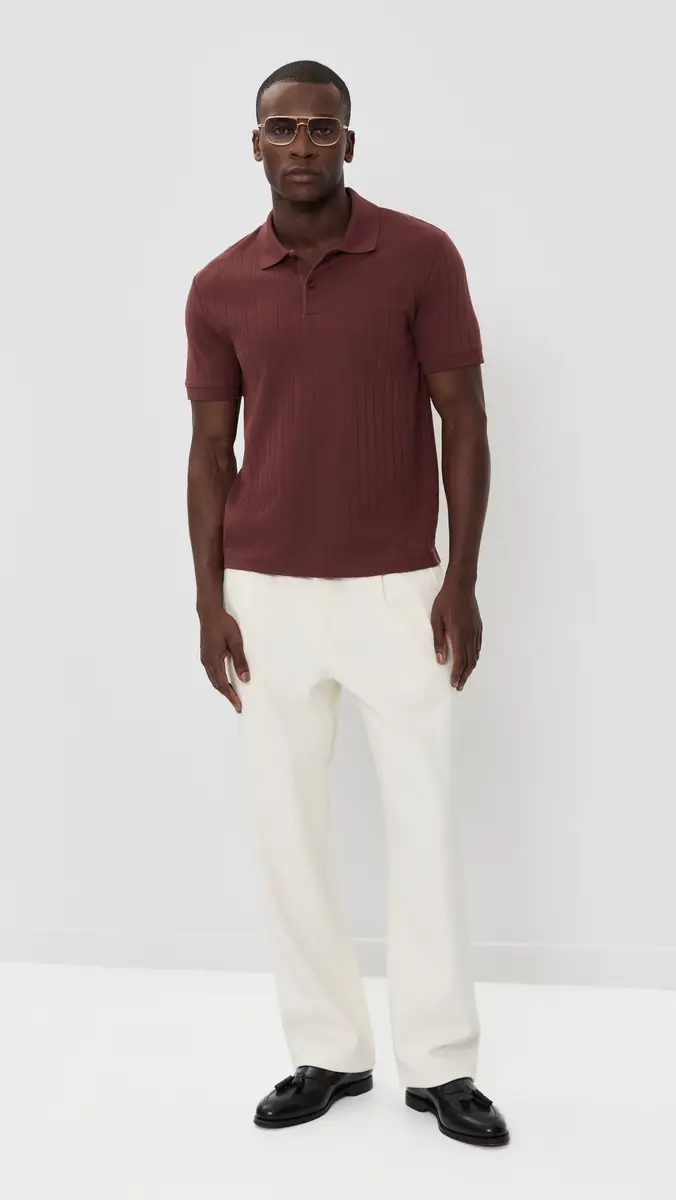 Vince Drop Needle Stripe Polo | Thumbnail 5 Vince Drop Needle Stripe Polo | Thumbnail 5