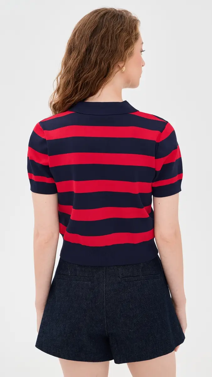 English Factory Striped Polo Knit Top | Thumbnail 3