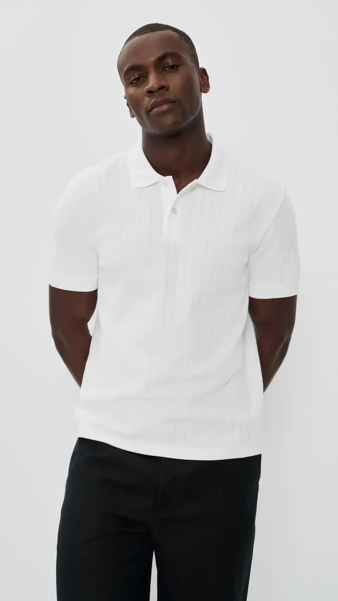 Vince Drop Needle Stripe Polo | Thumbnail 2 Vince Drop Needle Stripe Polo | Thumbnail 2