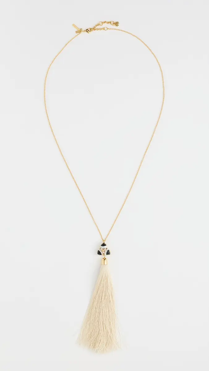 Lele Sadoughi Striped Orchid Tassel Necklace | Thumbnail 4