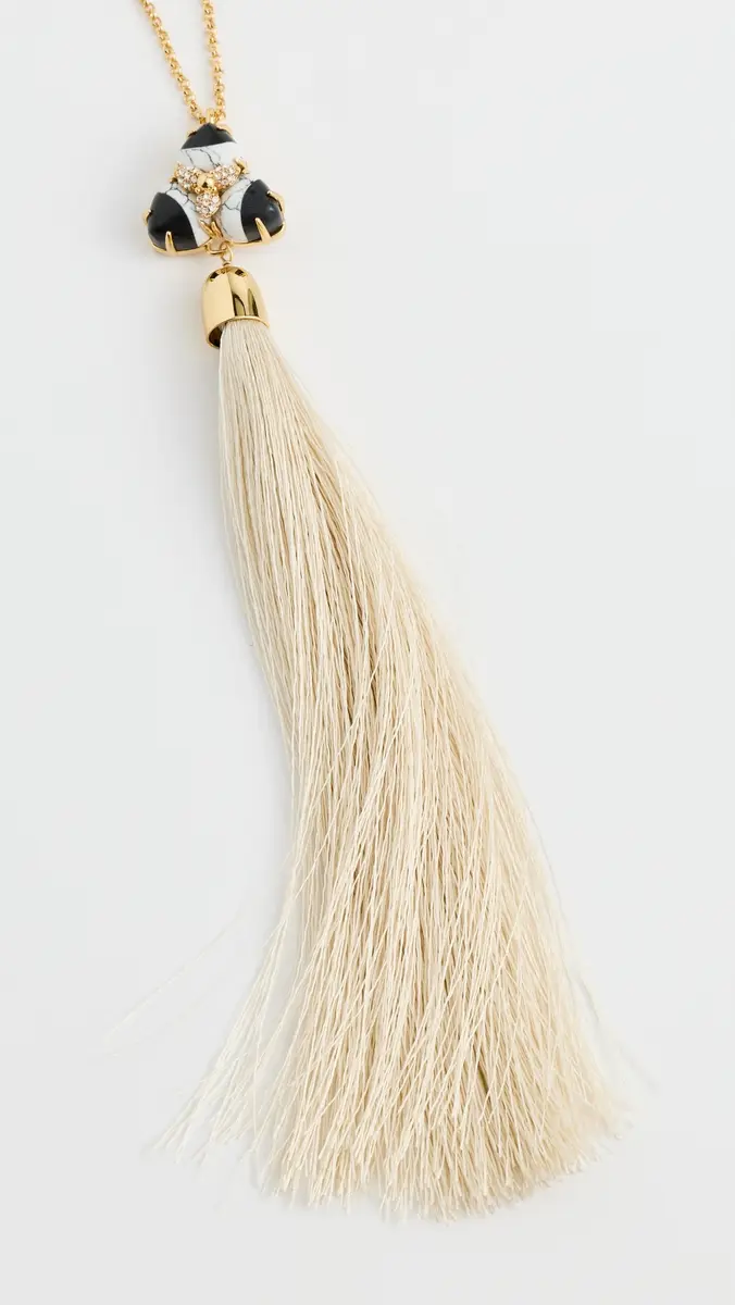 Lele Sadoughi Striped Orchid Tassel Necklace | Thumbnail 5