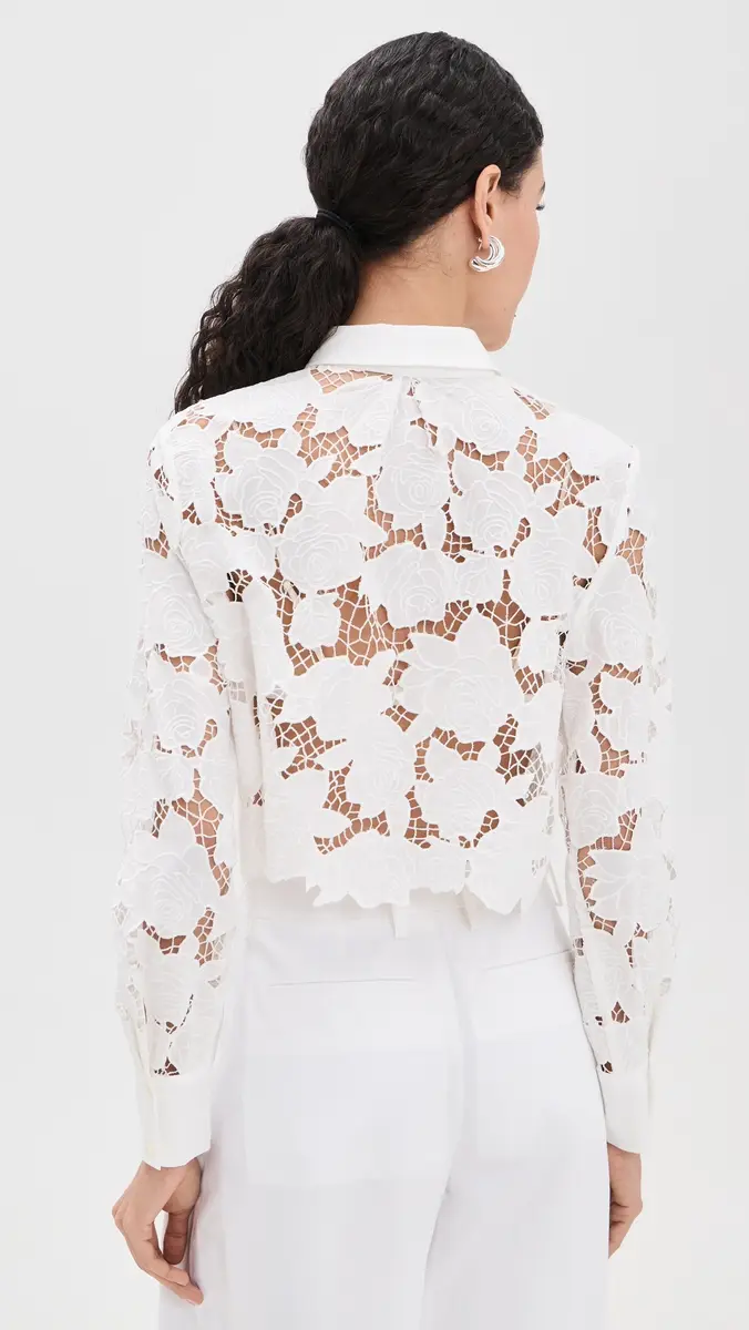 L'Agence Seychelle Cropped Button Down Shirt | Thumbnail 3