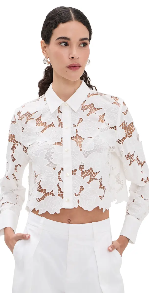 L'AGENCE eychelle Cropped Button Down Shirt | Image 1 L'AGENCE eychelle Cropped Button Down Shirt | Image 1