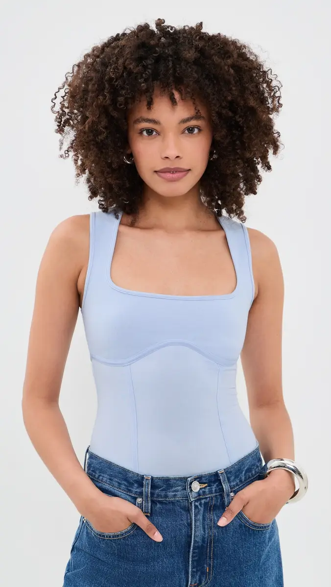 Fleur du Mal Cotton Scoop Neck Thong Bodysuit | Thumbnail 2