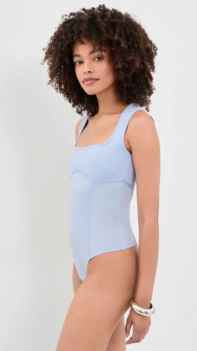Fleur du Mal Cotton Scoop Neck Thong Bodysuit | Thumbnail 4