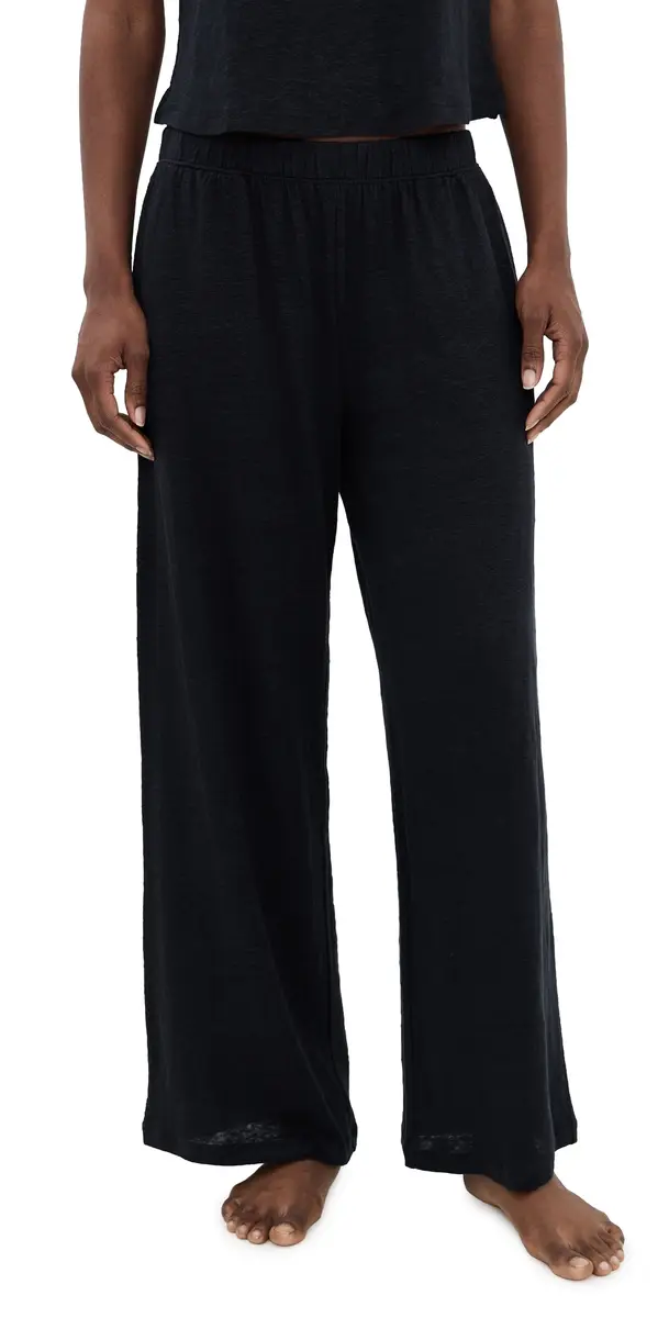 Eberjey Organic Linen Knit Pants Black | Image 1 Eberjey Organic Linen Knit Pants Black | Image 1