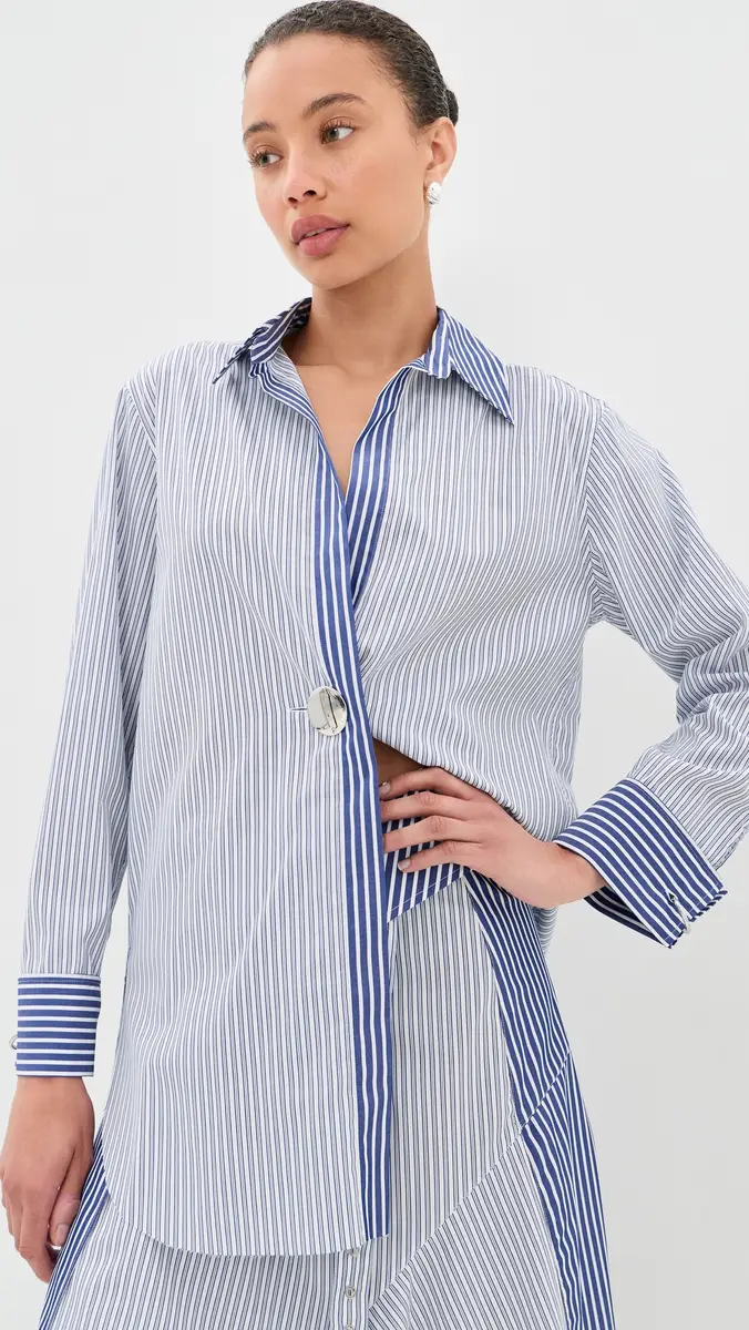 MARQUES ALMEIDA Patchwork Overlapping Front Tailored Shirt | Thumbnail 2