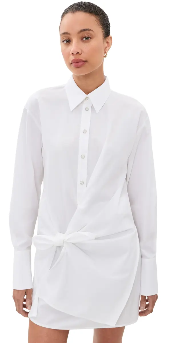 Helmut Lang Knot Shirt Dress White | Image 1 Helmut Lang Knot Shirt Dress White | Image 1
