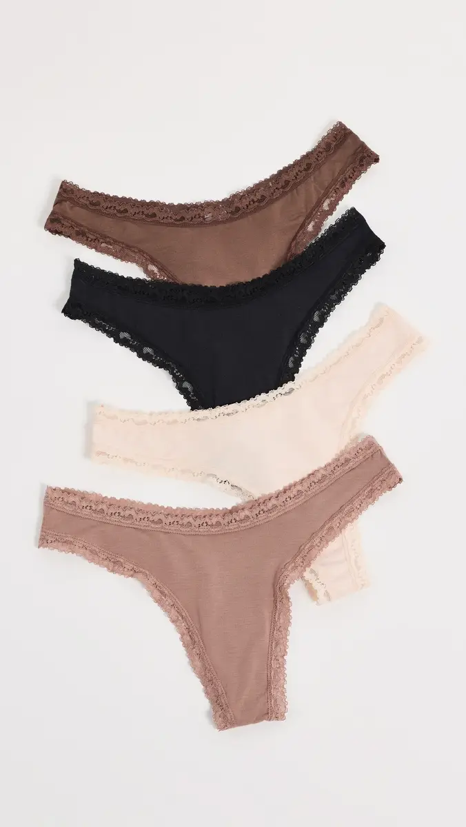 Stripe & Stare Basics Thong 4 Pack | Thumbnail 2