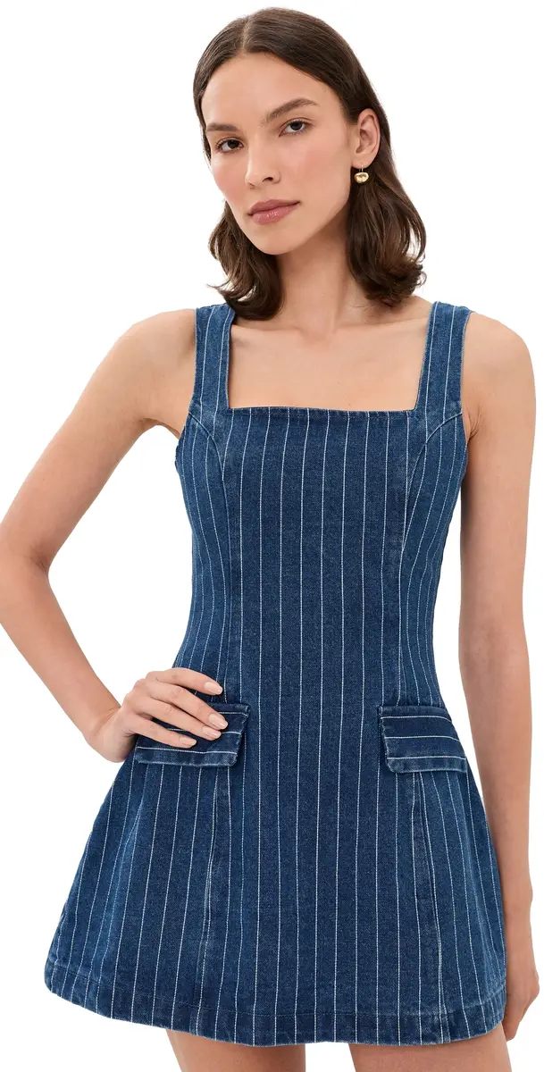 Line & Dot Monah Denim Mini Dress Blue | Image 1 Line & Dot Monah Denim Mini Dress Blue | Image 1