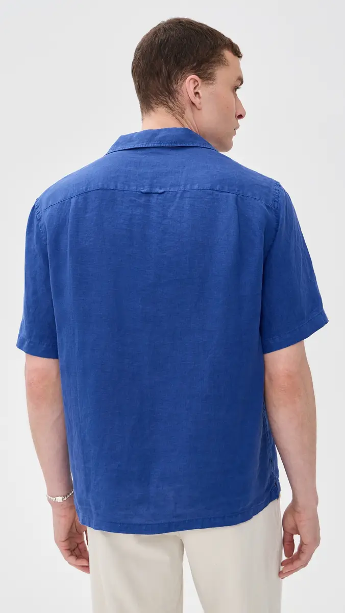 Alex Mill Camp Shirt In Linen Cobalt | Thumbnail 3 Alex Mill Camp Shirt In Linen Cobalt | Thumbnail 3