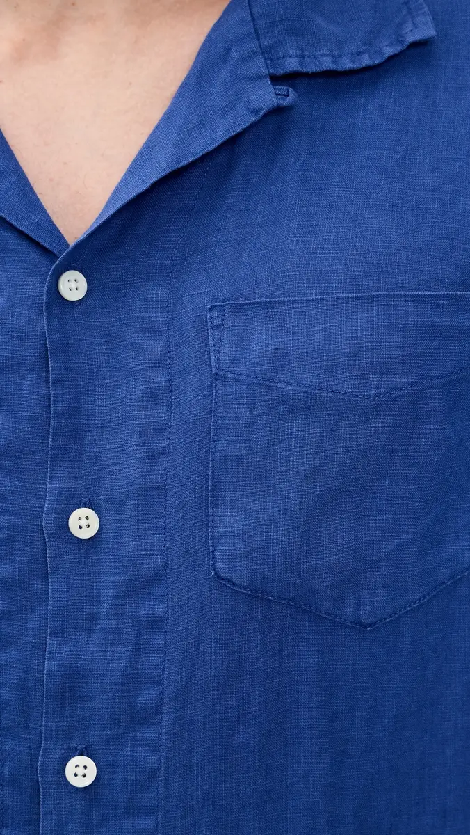 Alex Mill Camp Shirt In Linen Cobalt | Thumbnail 6 Alex Mill Camp Shirt In Linen Cobalt | Thumbnail 6